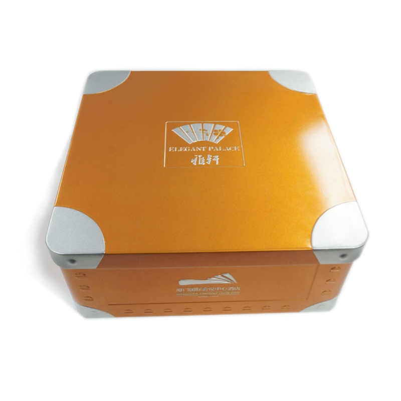 Square food storage tin container