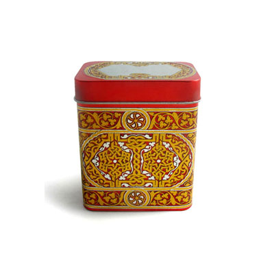 Custom Embossed Square Tea Tin Canister