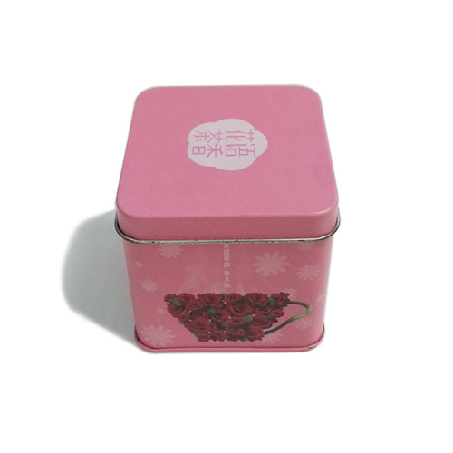 small rose tea tin container