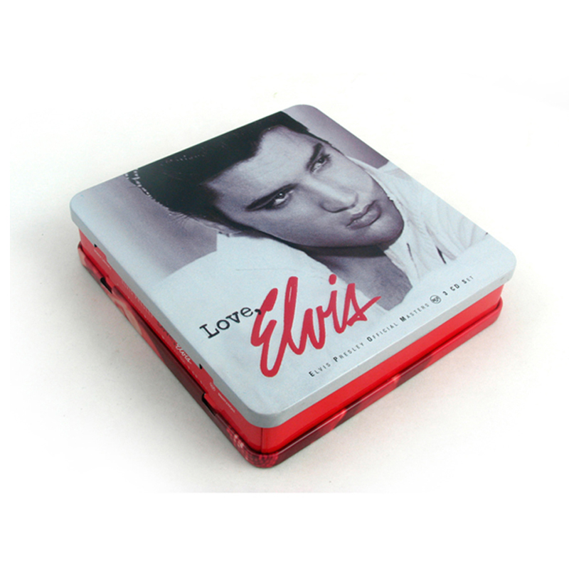 Rectangular Double Lid CD Tin Box