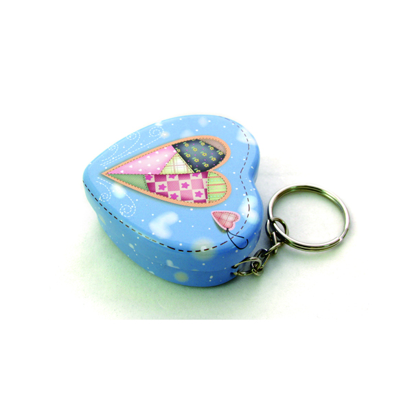 Promotional Heart Shaped Tin Box Keychain