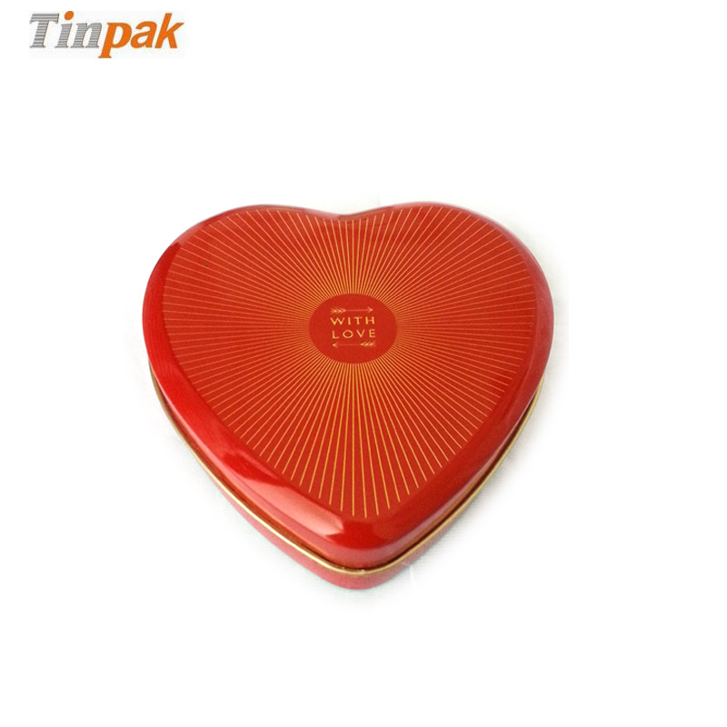 Hot sale OEM shiny love heart tin box