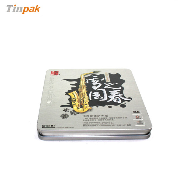 metal embossed rectangular CD tin holders