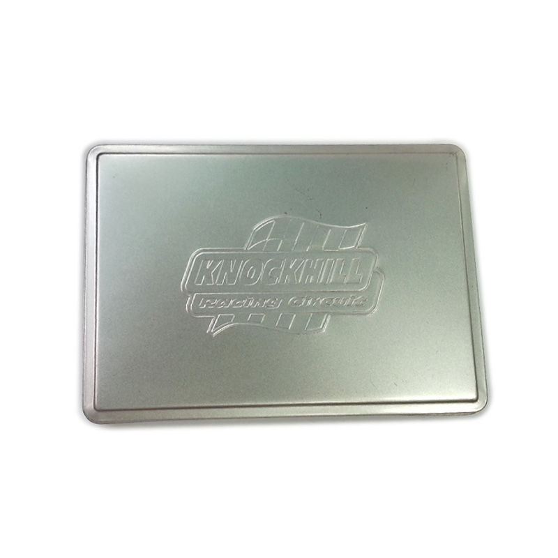 custom embossed rectangular gift tin box