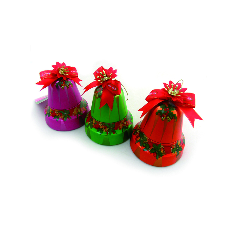 Christmas bell shape gift tin box