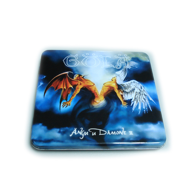 custom printed CD tin box with hinged lid