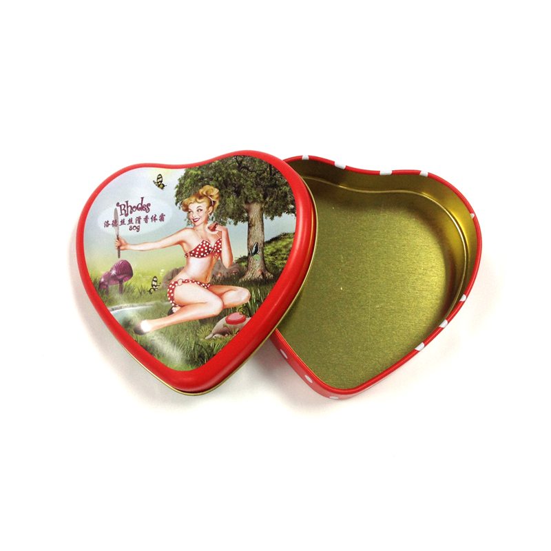 heart shape body cream tin