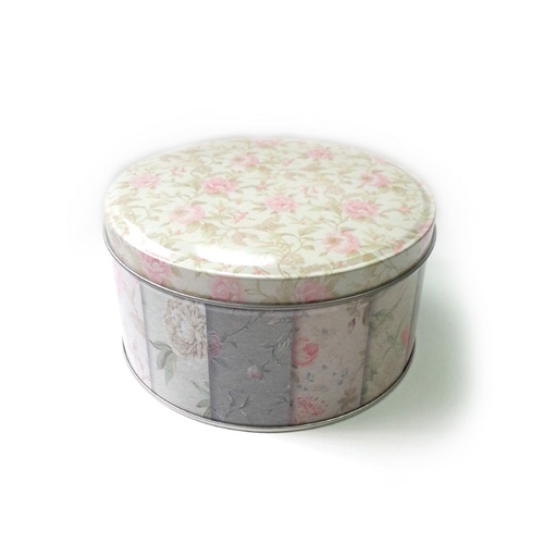 custom printed round metal cake tin container