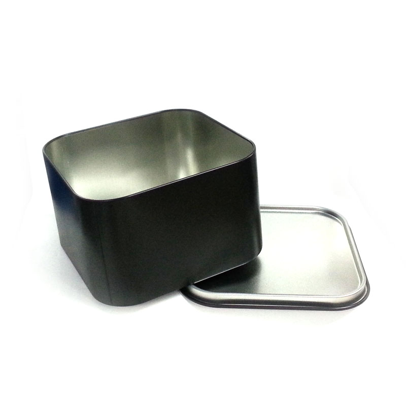 Black Square Metal Food Tin Box for Rice