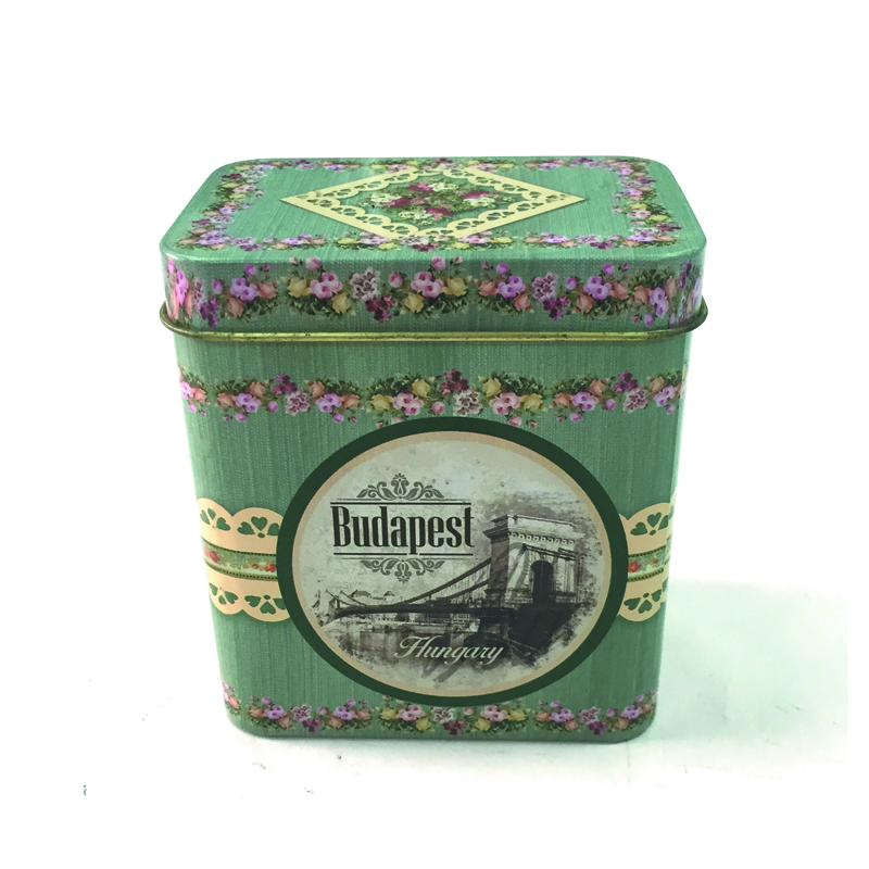 Printed rectangular candy tin case