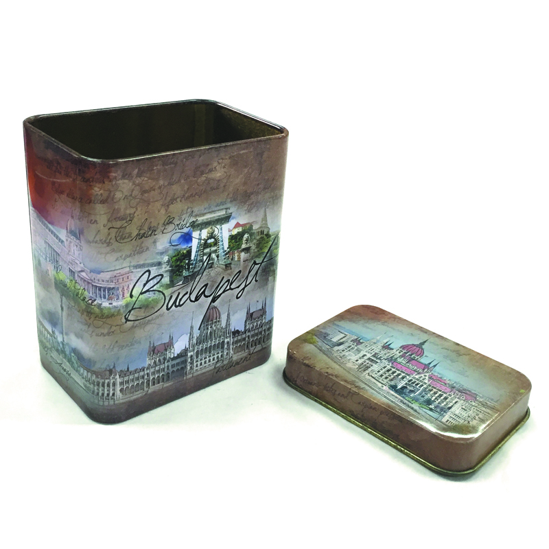 Small square vantage candy tin