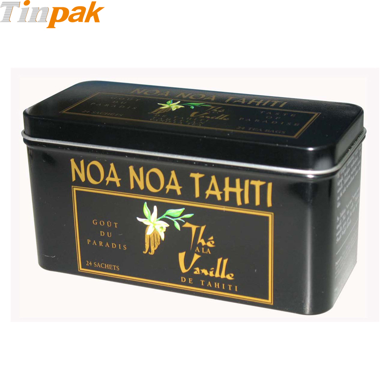 Premium custom printed rectangular tea tin