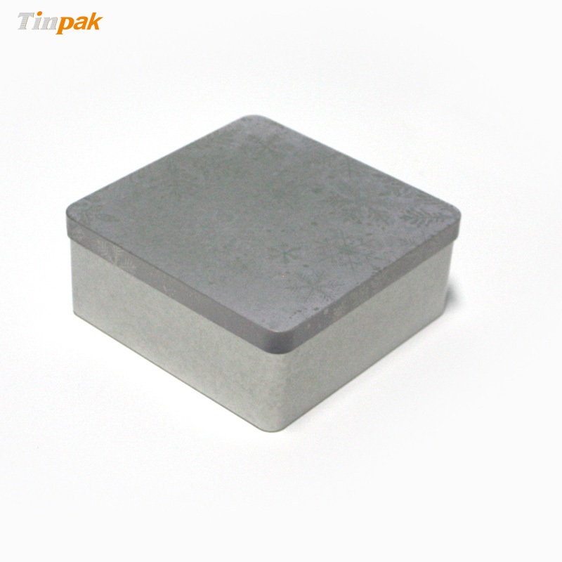 Square Plain Metal Tin Box for Household