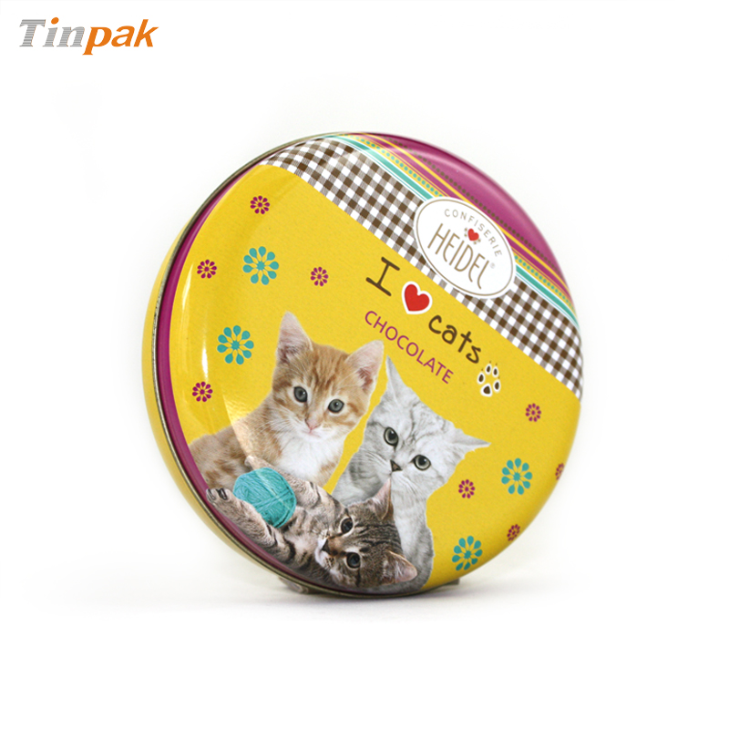 Seamless Round Cat Food Metal Container