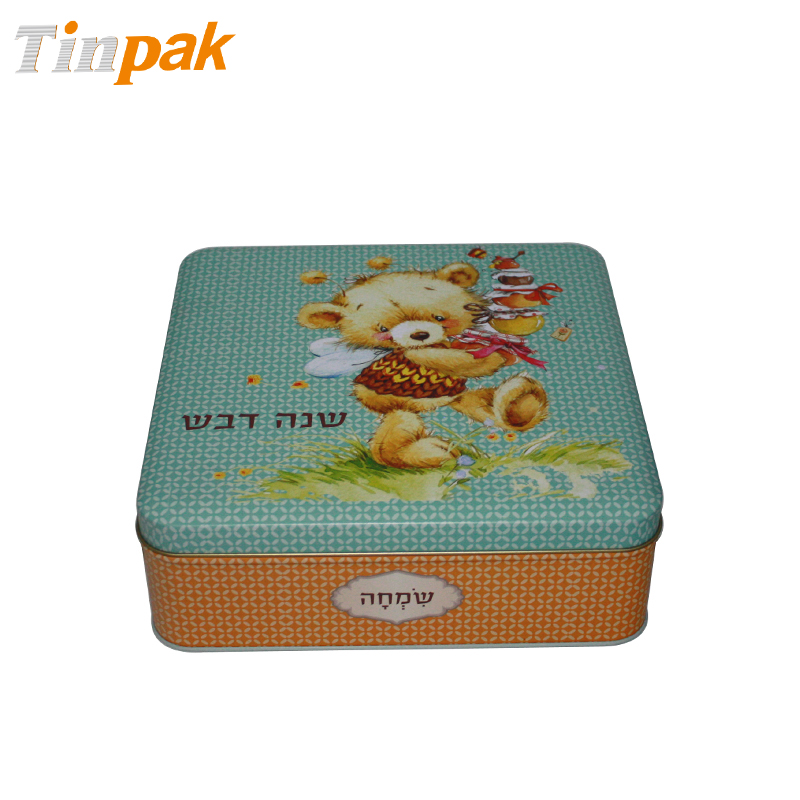 Bespoke Printed Square Cookie Tin Box Factory