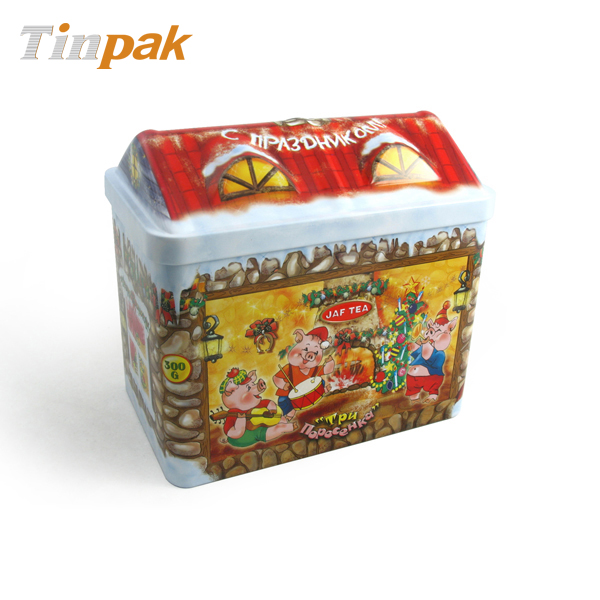 Christmas Chocolate House Shape Tin Wholesaler