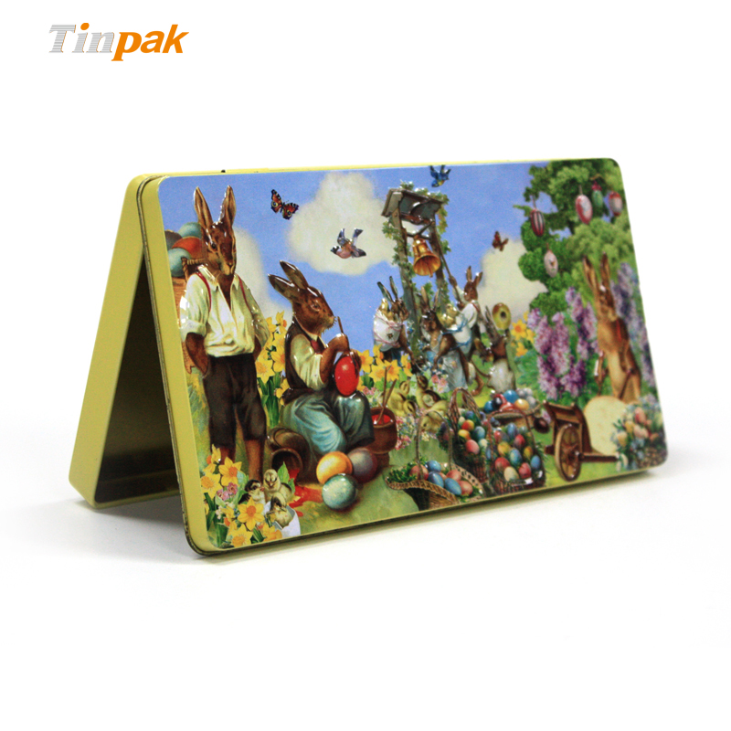 Wholesale Easter rectangular tin box for chocolates