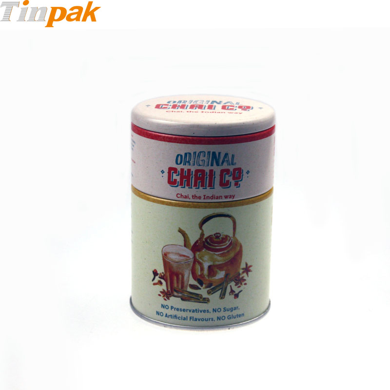 Round Tin Tea Packaging Box with 2 Tiers