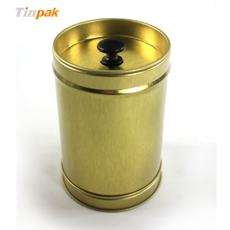 Round Tea Tin Container with Double Cover