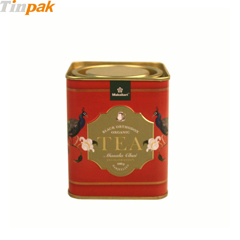 Custom Square Tea Tins with Pry Lid