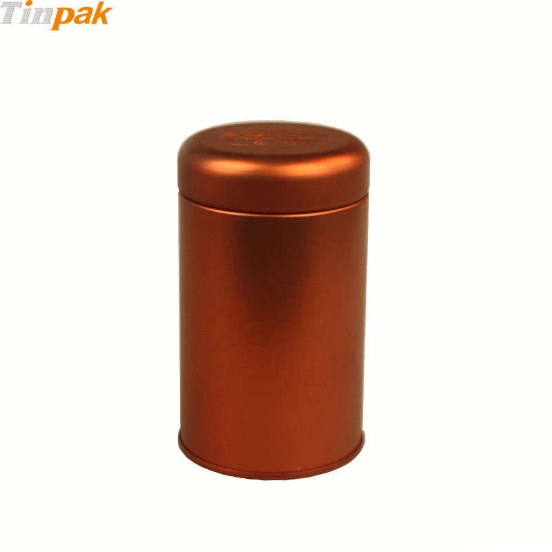 Printed Copper Round Plug Tea Tin