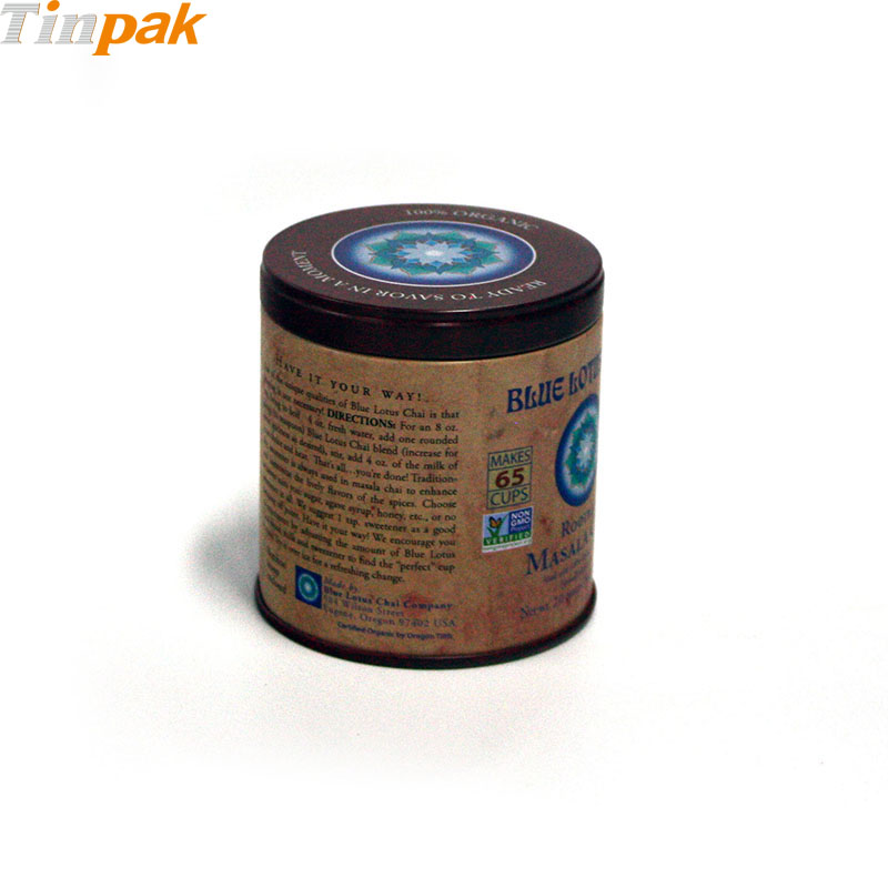 Round Airtight Chai Tea Tin Box