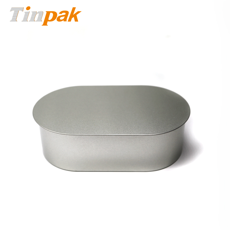 Empty Oval Metal Tin Container for Cookies or Chocolates Packaging