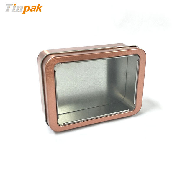 Rectangular customized play card games tin box with clear lid