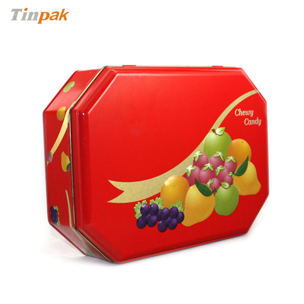 Octagonal Chewy Candy Metal Gift Tin Box Wholesale