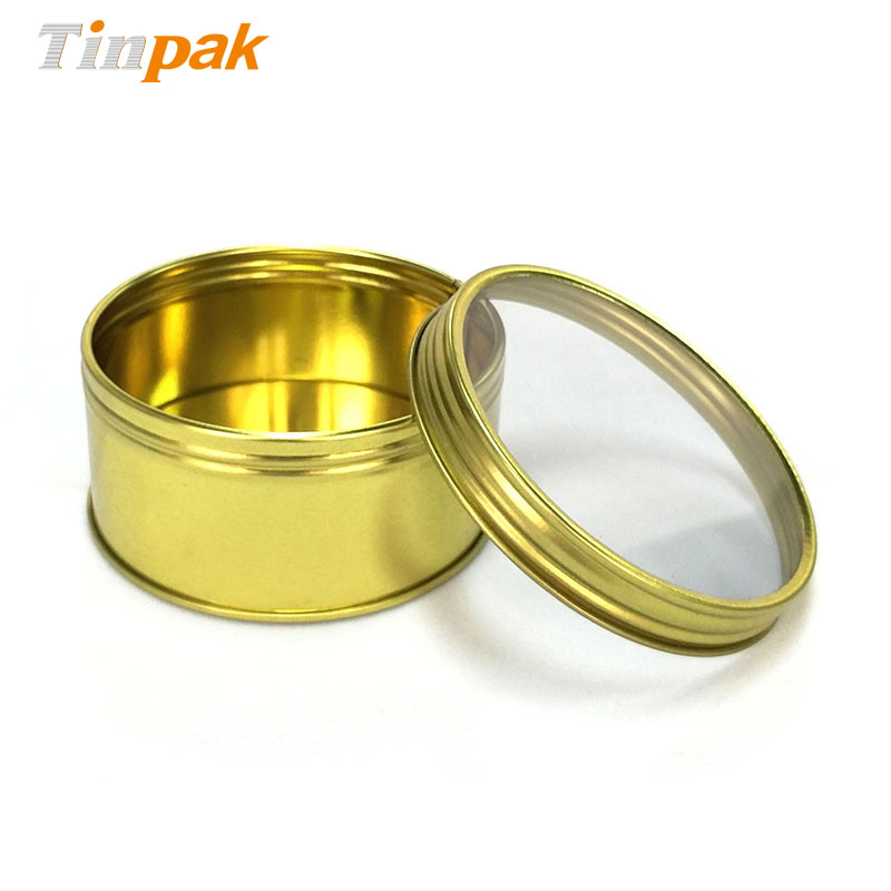 Small round tea tin containers with manufacturer